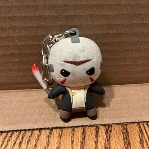 Horror Character Keychain - Black, White, and Red